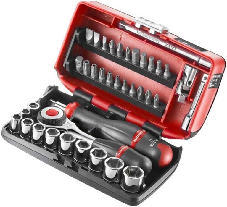 Set de tubulare si biti cu clichet FACOM,R.360NANO 1/4",38buc,sigilat
