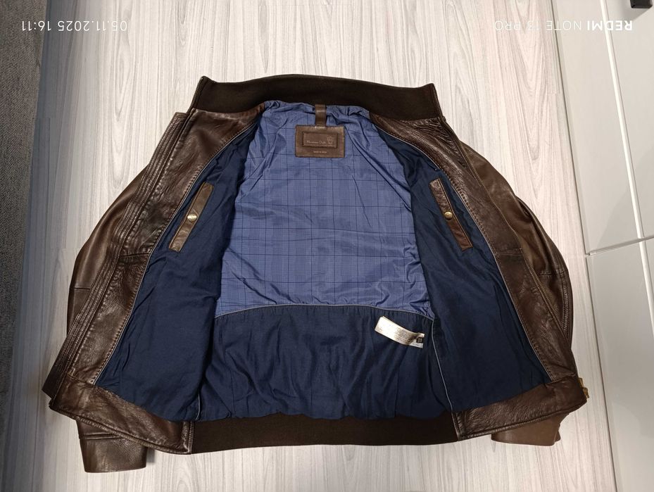 ''Massimo Dutti''оригинално мъжко кожено яке Л размер