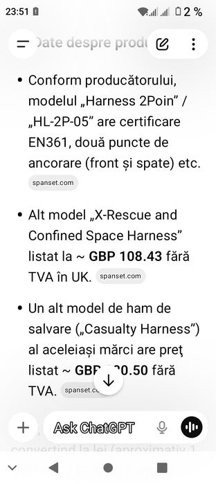 vând ham alpinism, centura de siguranță