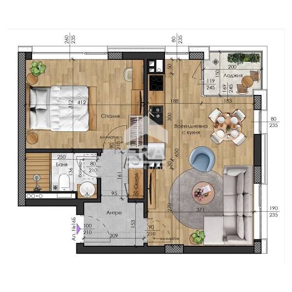 Без комисиона от КУПУВАЧА!  Ексклузивно! Двустаен апартамент за продаж