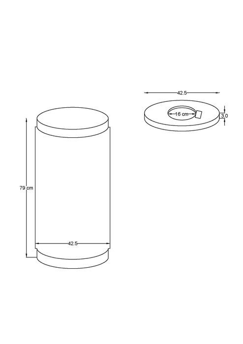 Coș de gunoi stradal din beton 42.5×79 cm capac din beton