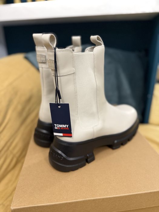 Tommy Jeans Women cizme Chelsea cu platforma culoare crem marimea 40