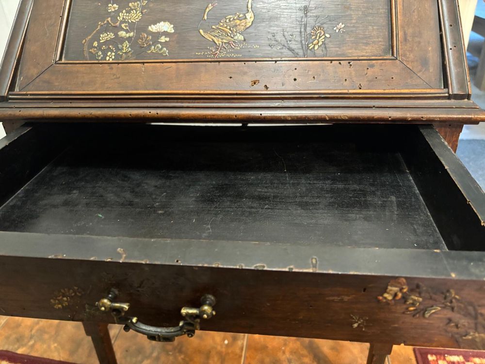 Birou secretaire asiatic lemn, sidef si fildes sec.XX