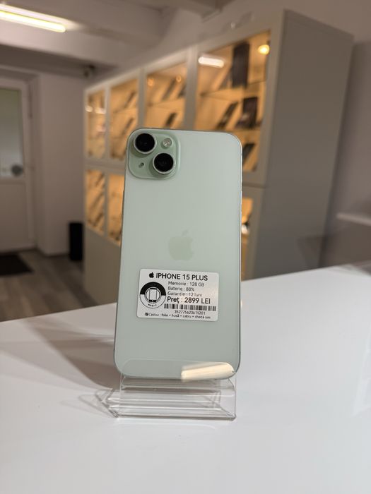  iPhone 15 PLUS green 128 gb ! Garantie 12 luni + cadou !