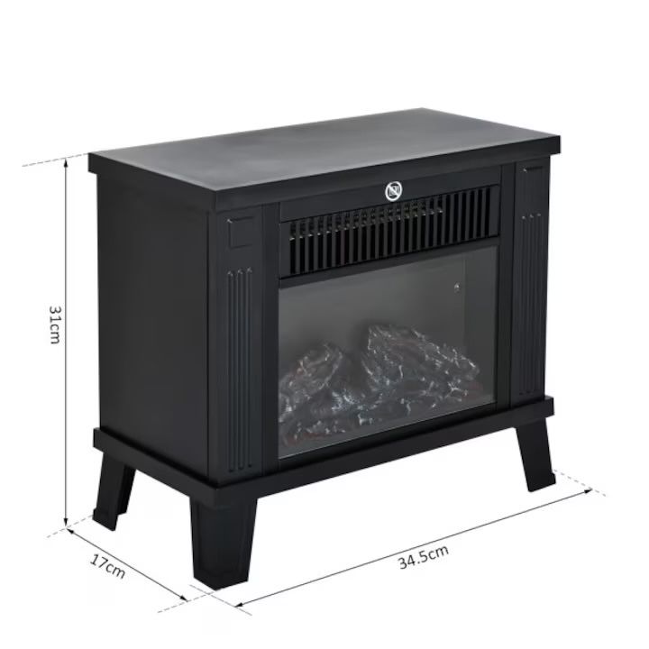 Електрическа камина HomCom 1200W, с ефект на пламък. С гаранция