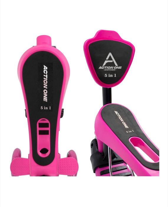 Trotineta Action One Smart Kid 5 IN 1 cu roti luminoase Roz

 3.81