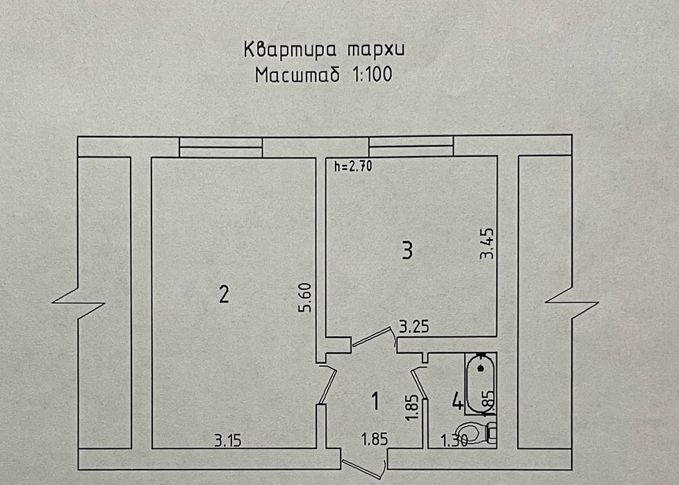 Продаетсч своя 2-х комнатная массив Водник