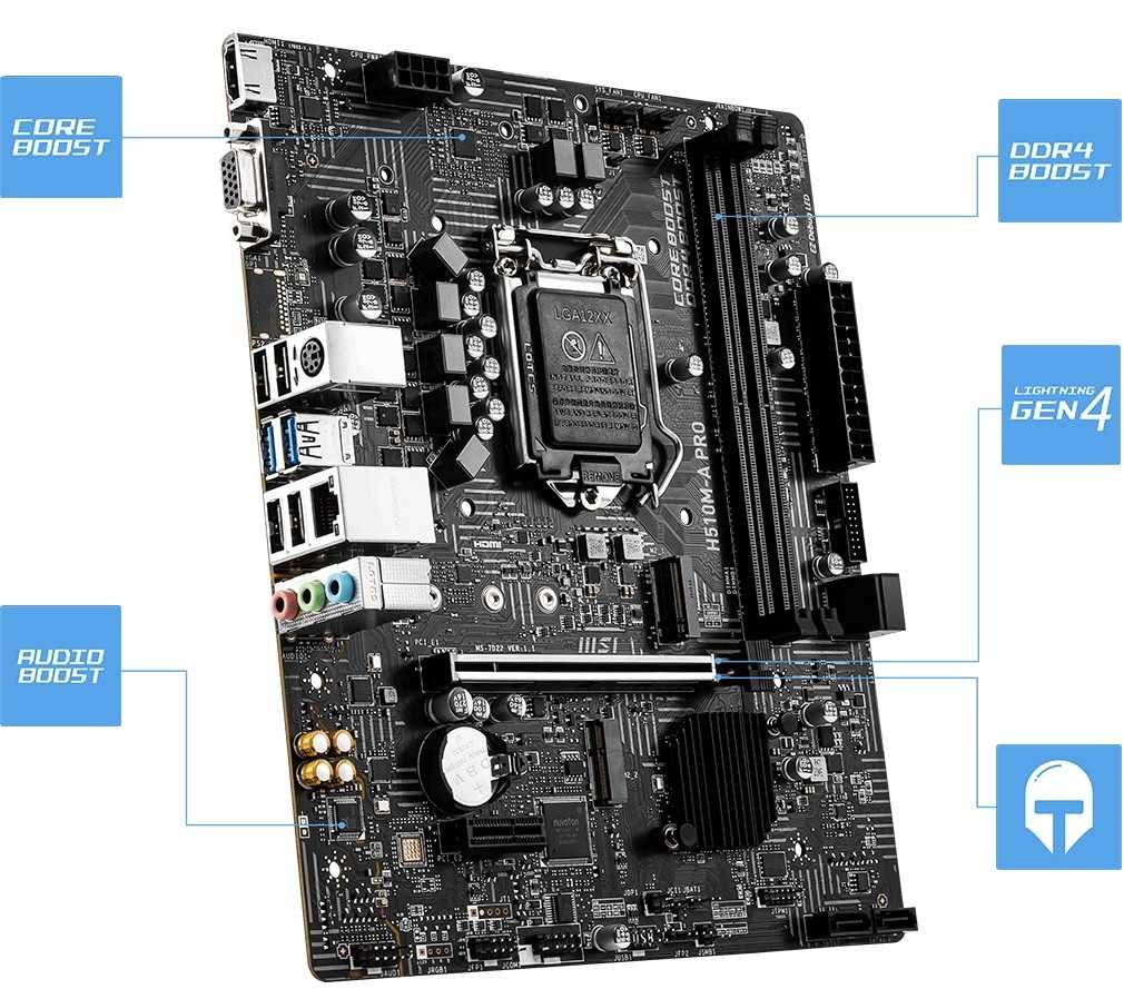 Дъно Дънна платка MSI H510M-A PRO LGA 1200 DDR4