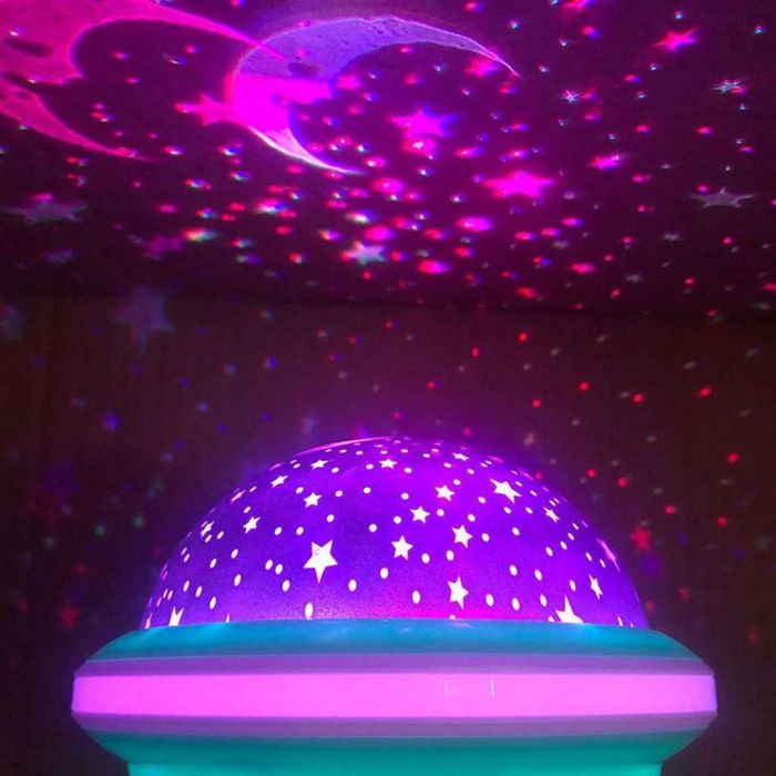 Цветна LED нощна лампа НЛО проектор със звезди и луна