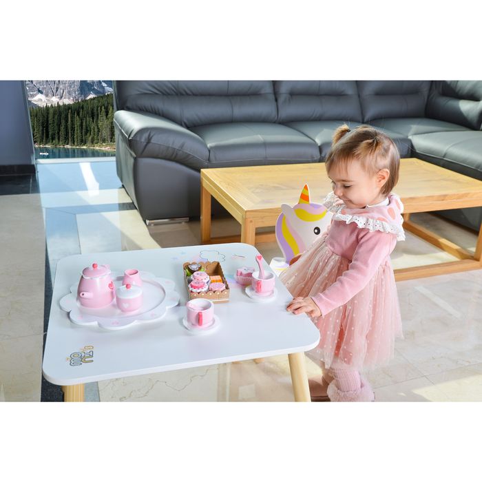 Дървен чаен сервиз сърчица