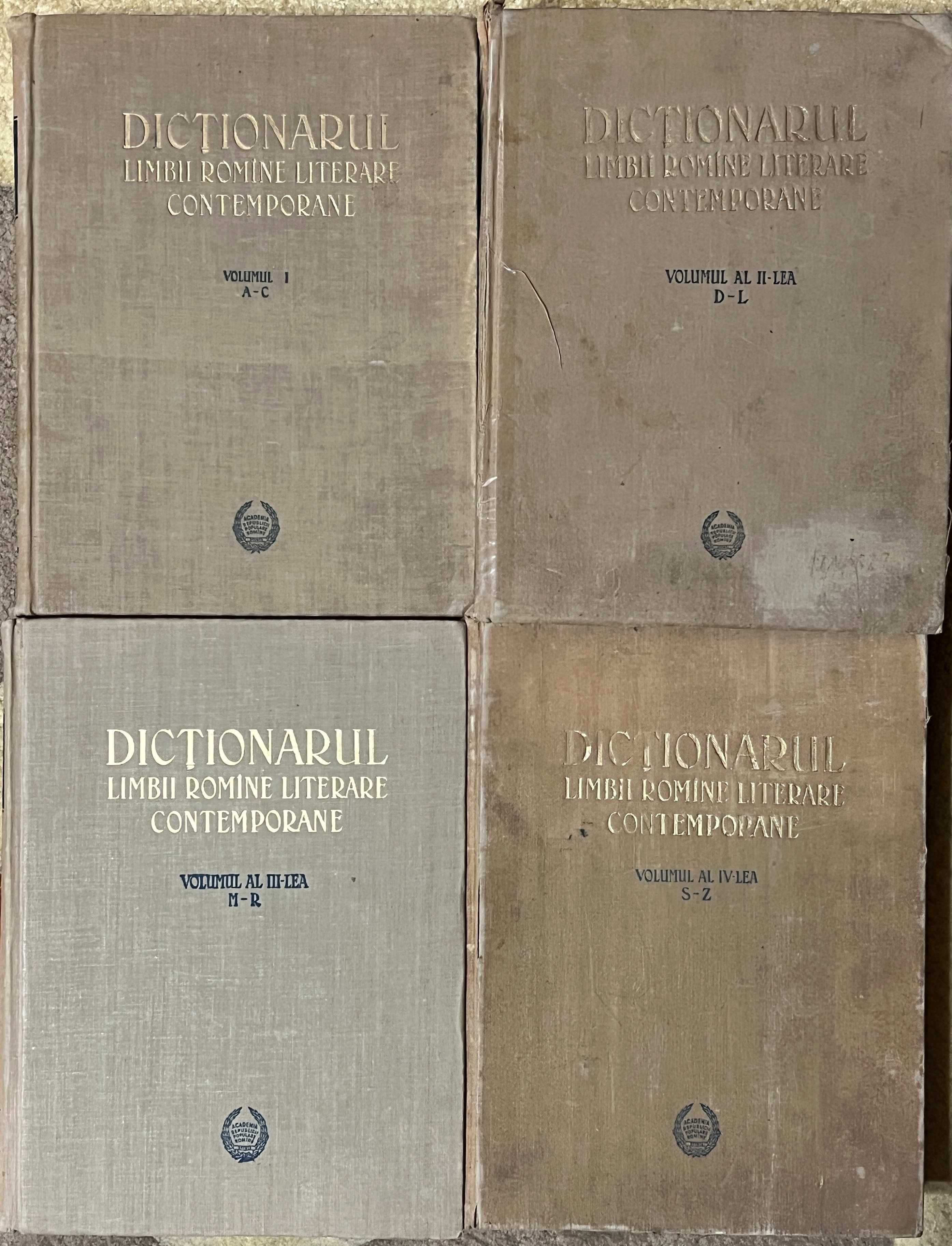 Dictionarul limbii romane literare contemporane 1957, toate volumele