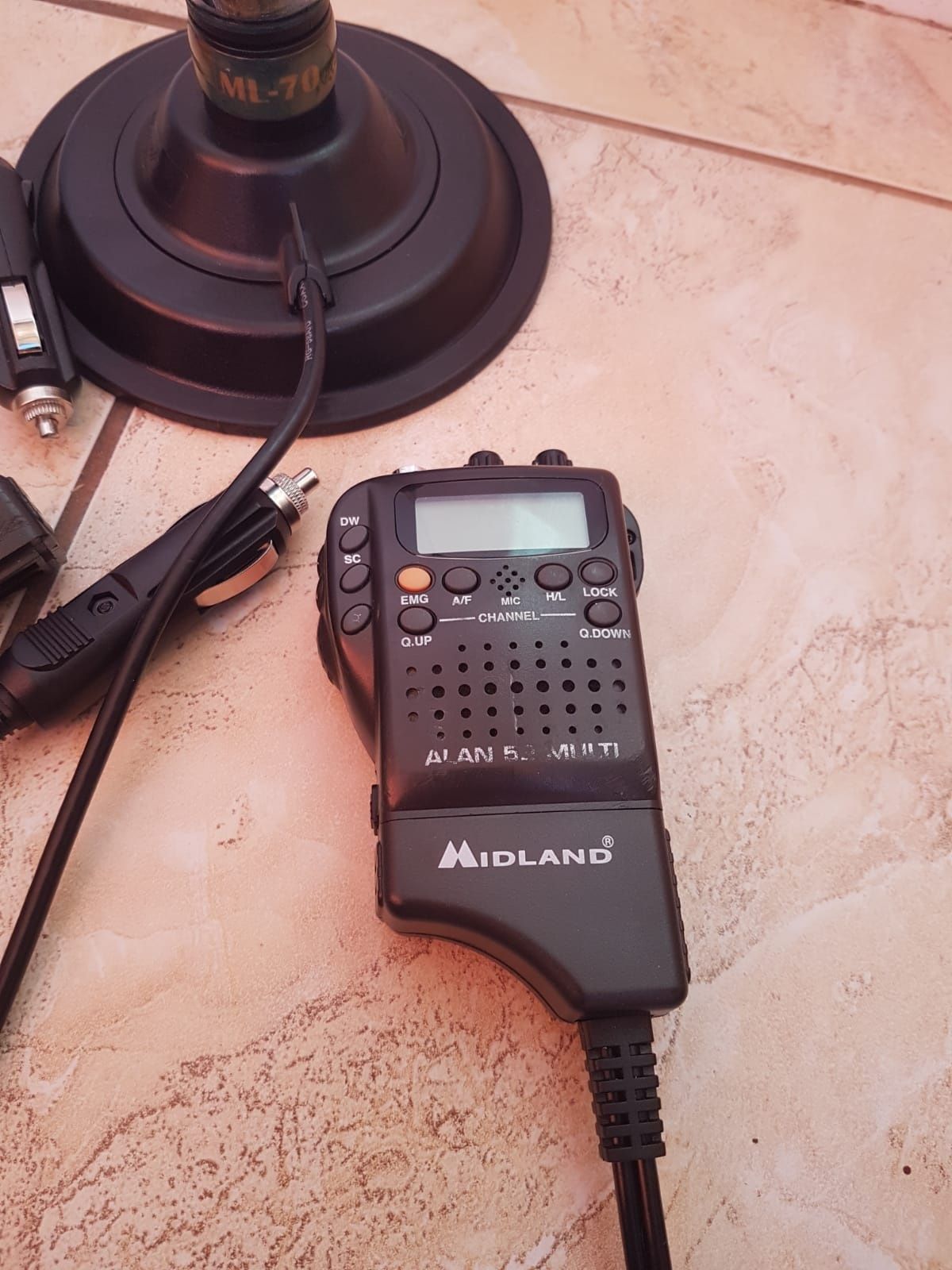 Statie auto portabila completă CB Midland Alan 52 Multi. Antena+talpă.