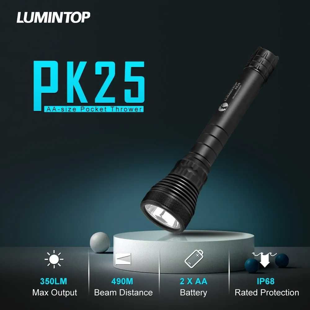 Lanterna Lumintop PK25 350 lumeni 490 metri AA EDC