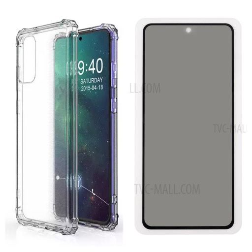 Samsung A41/A42/A52/A72 - Husa Silicon + Folie Privacy Curbata  6D