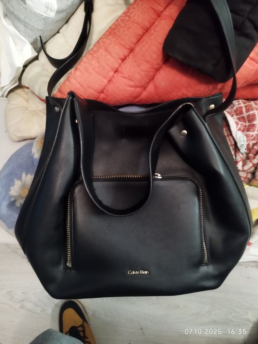 Кожена чанта Calvin Klein
