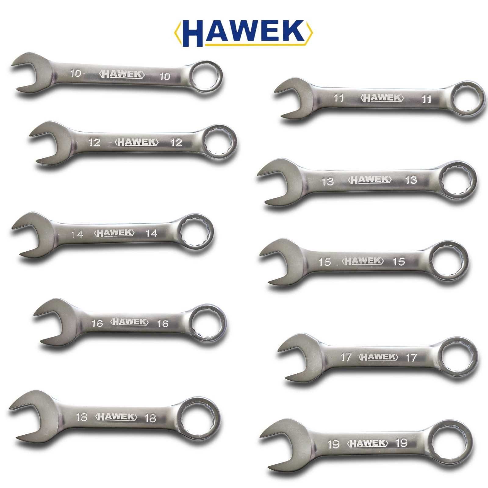 Комплект къси звездогаечни ключове 10-19мм HAWEK