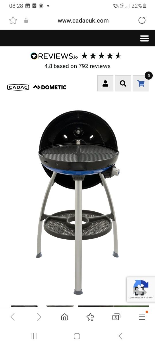 Cadac , gratar , grill,  pe gaz
SPECIFICATII TEHNICE
RECENZII
CADAC Bi
