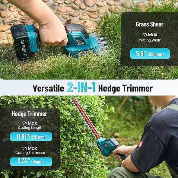 Foarfecă telescopică pentru gard viu SEESII 3 în 1 cu baterie