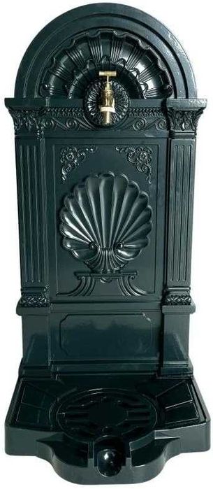 Fantana gradina cu picior, cismea verde, cu robinet alama, H. 83 cm