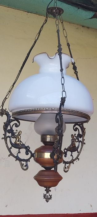 Candelabru lemn și alamă