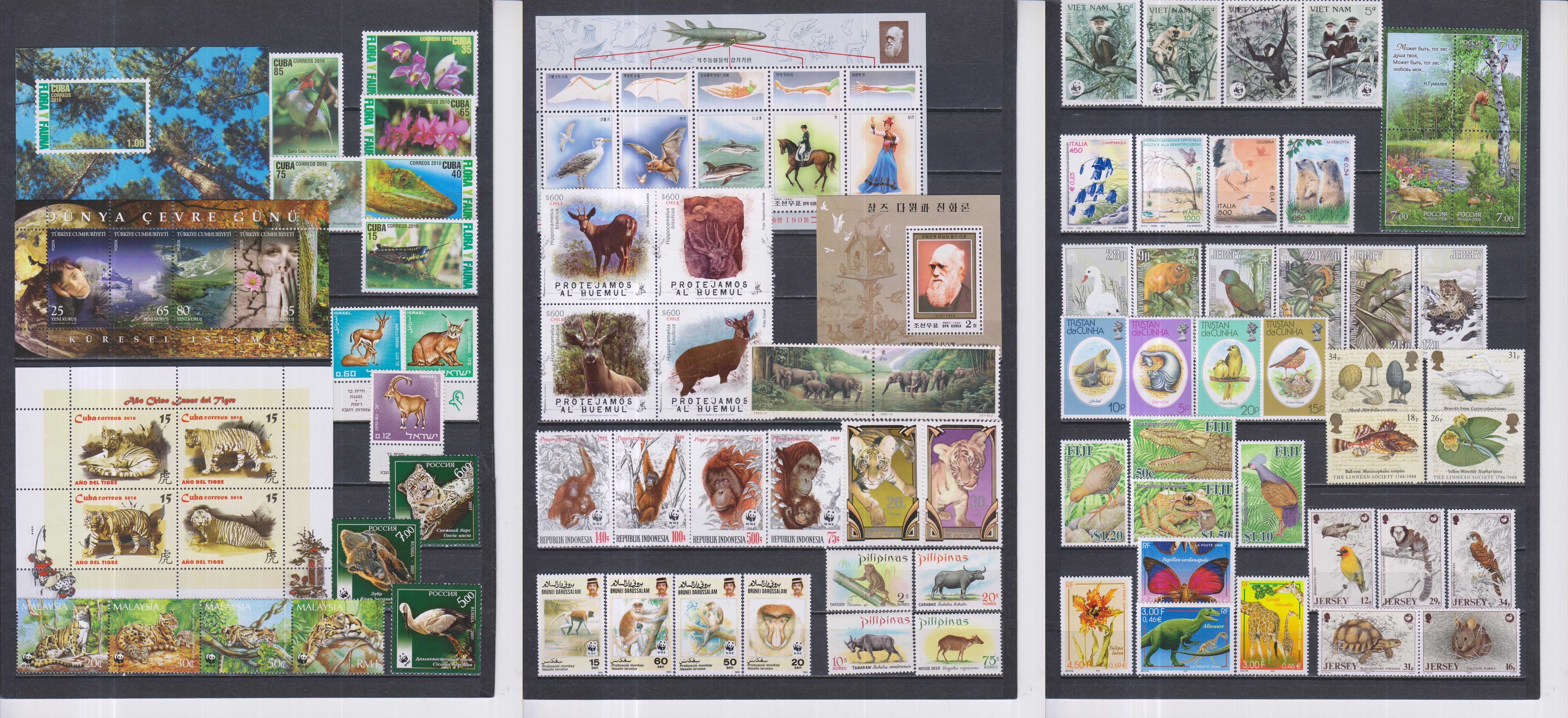 Lot de timbre cu biodiversitate