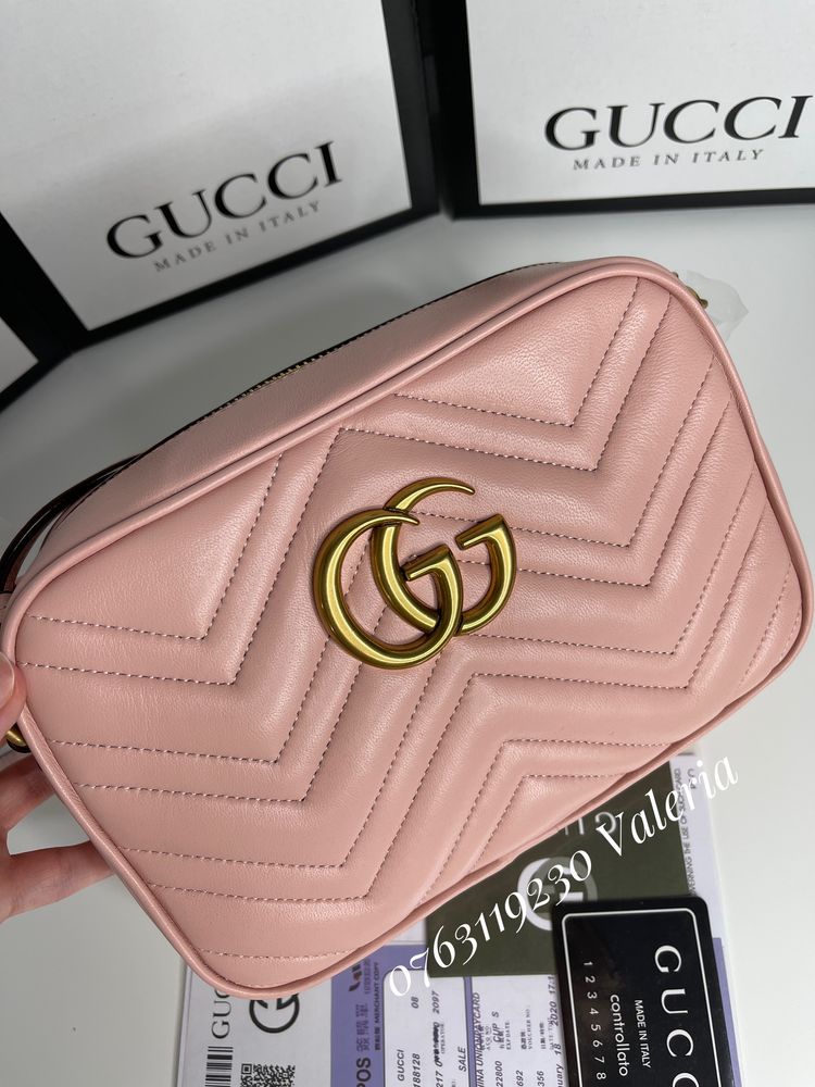 Geanta Gucci Marmont Roz (cu fermoar)