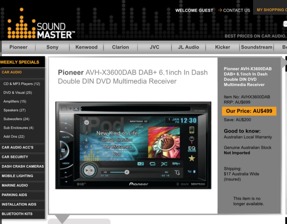 Pioneer AVH-X3600DAB -ТОП!! - 4V RCA - USB Bluetooth CD DVD сд радио