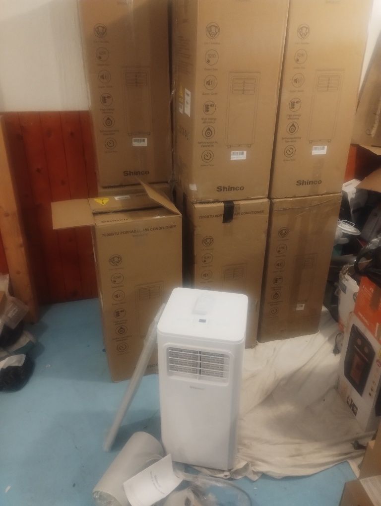 11 бр Преносим климатик Shinco 3-в-1 7000BTU, охлаждане, изсушител, ве
