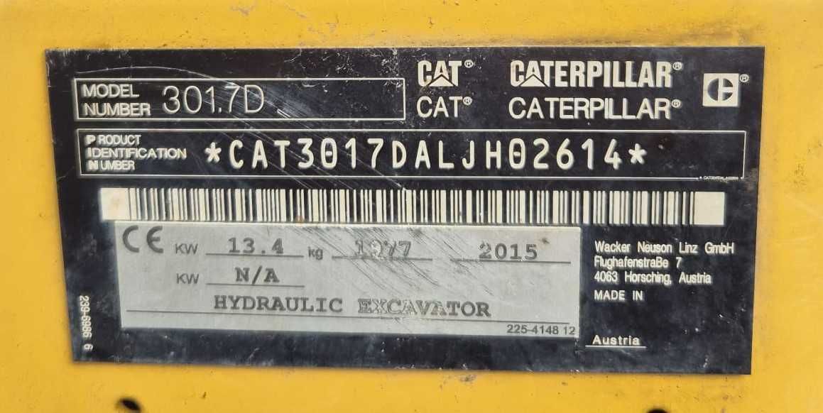 Miniexcavator Caterpillar 301.7D, 2 tone