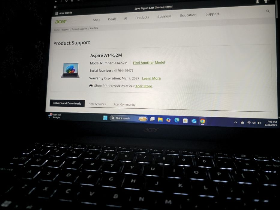 Acer Aspire Ultra Core 7 256V