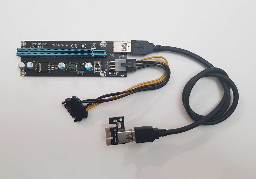 Riser Card 164 pini PCI-E x1-x16 + cablu USB 3.0 + cablu alimentare