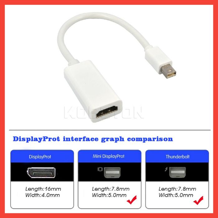 переходник дисплей порт мини DP к HDMI.  MacBook ,Ноутбук, монитор