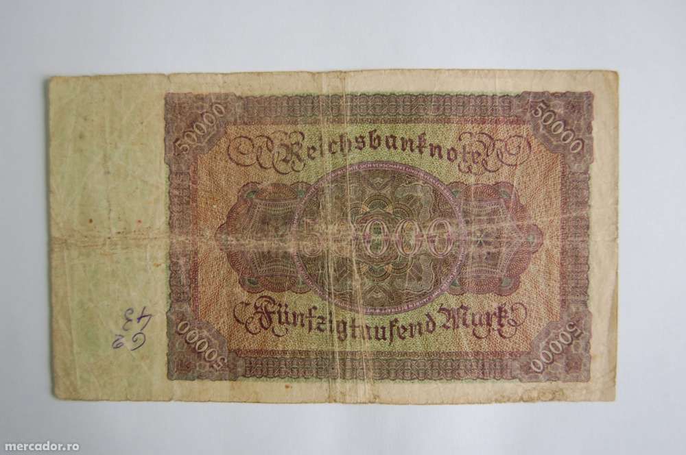 Bancnota 50.000 Mark 1922 din Germania