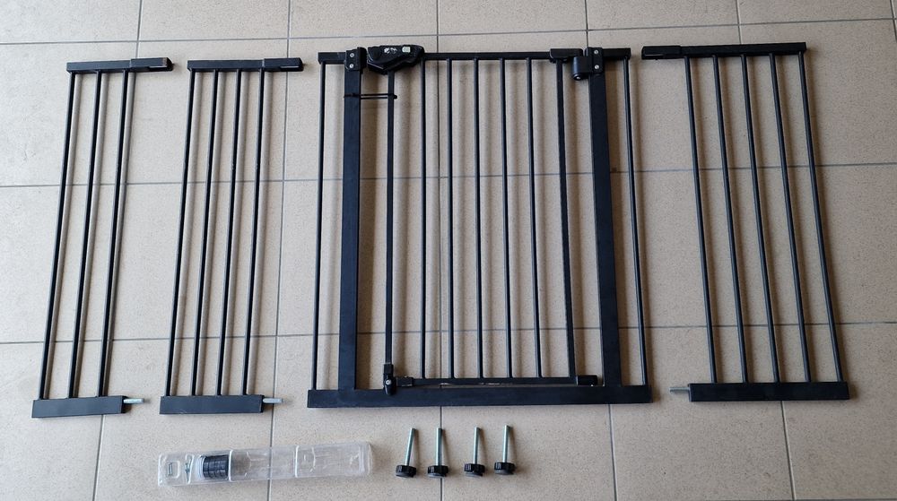 Bariera pentru caini, PawHut, 3 extensii, 74-84x76.2 cm