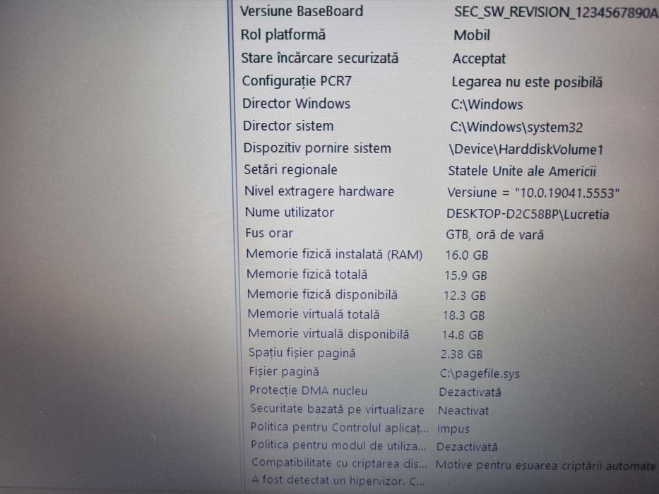 Laptop Samsung I5-3210M, 16 GB RAM, SSD 256 GB
