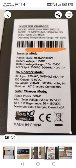 Invertor solar offgrid 12V/1KW