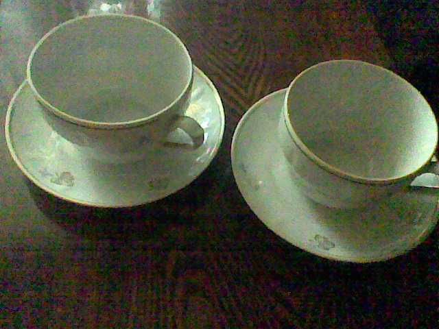 Большие чашки (400 ml) с блюдцами - 2 пары