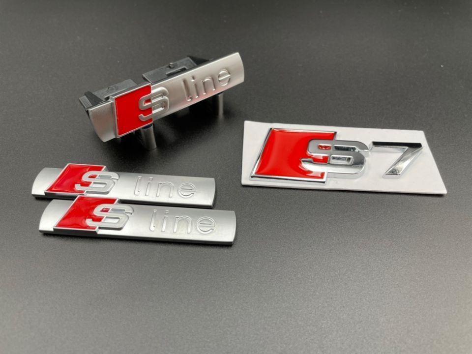 Set embleme Audi S7 gri / roșu