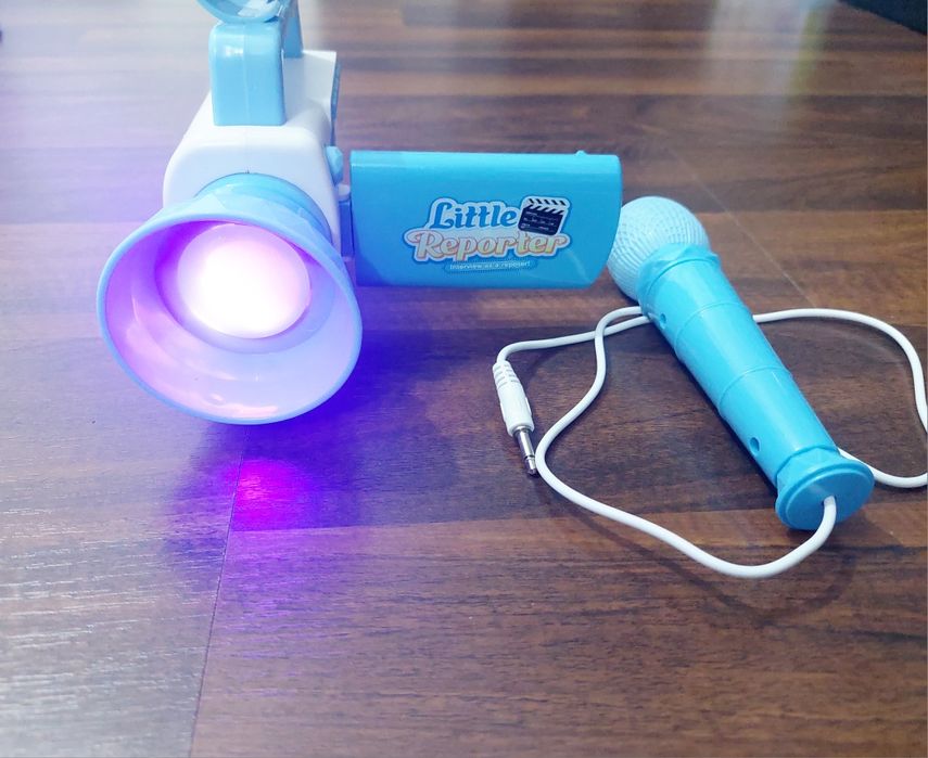 Camera reporter pentru copii, cu microfon, sunete și lumini
