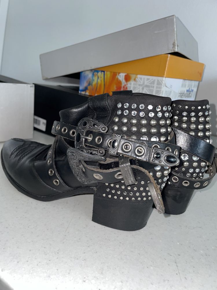 Ghete piele biker