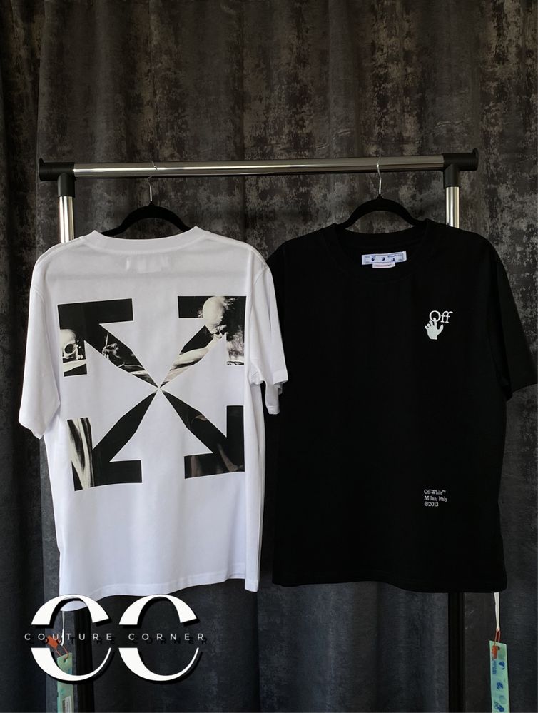 Tricou OFF-White • Calitate TOP • Caravaggio Arrows Over White/Black
