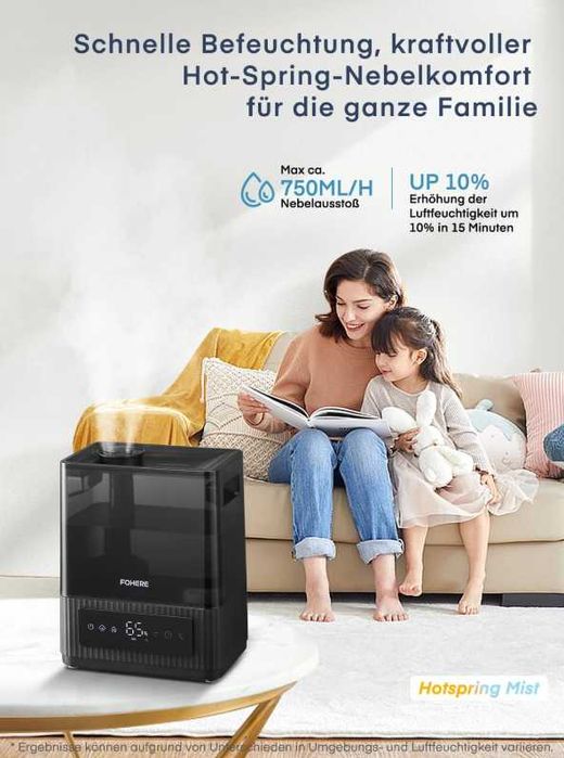 Umidificator cu abur cald și rece FOHERE 6L