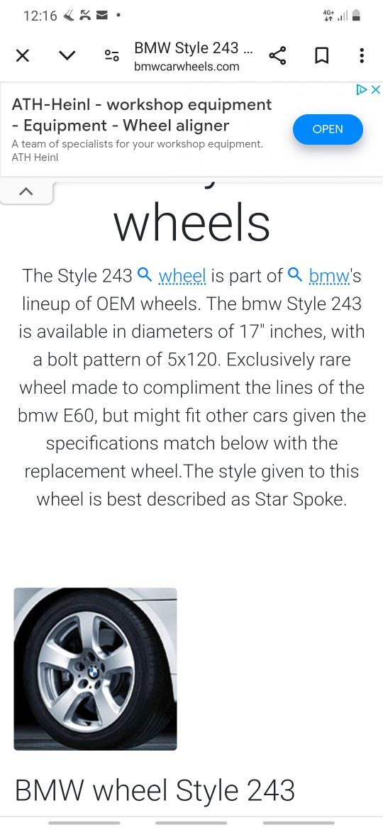 jante bmw seria 5 e 60 style 243 r17