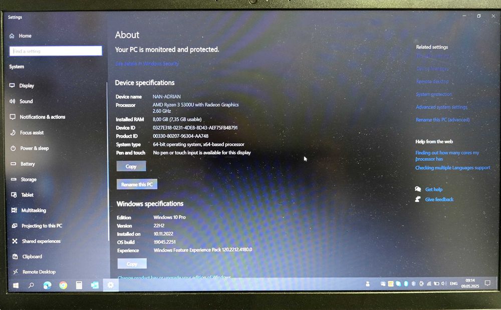 Laptop Lenovo V15 - 8GB RAM, 256GB SSD