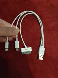 Cablu de date / incarcare universal mixt - 3 mufe incarcator