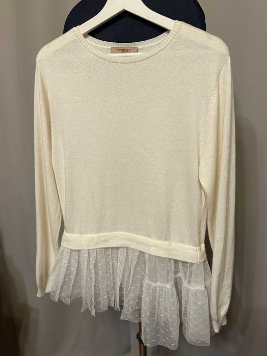Нов Twinset пуловер в бял цвят