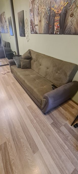 Canapea 3 locuri extensibila verde olive