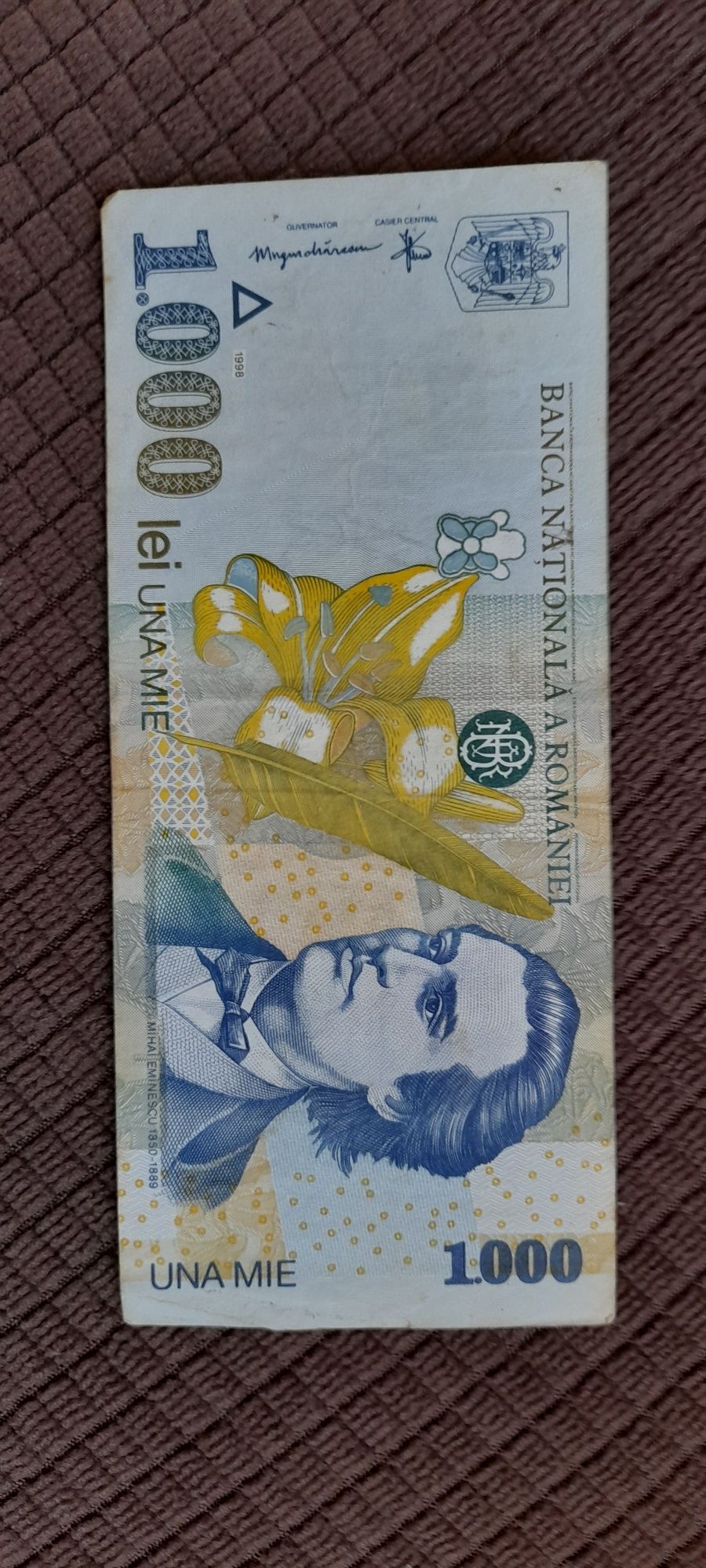 Bancnota 1000 lei din 1998 cu Mihai Eminescu