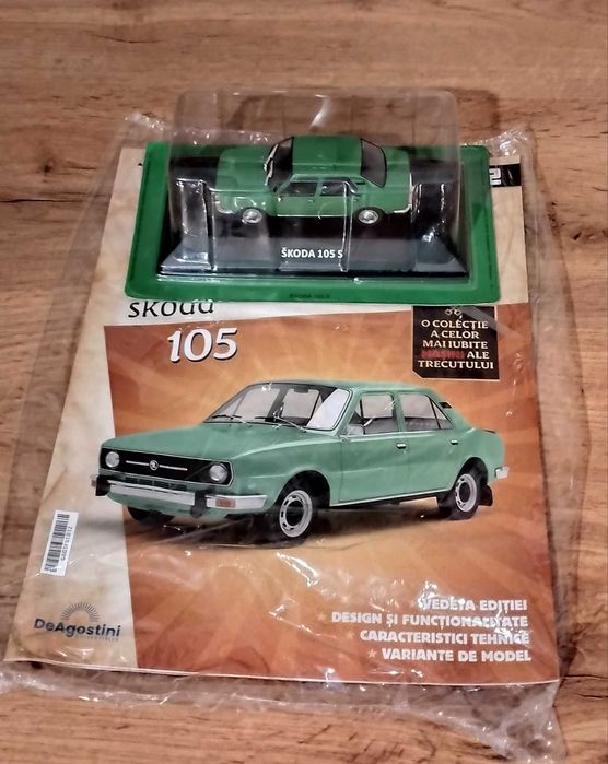 Macheta auto Skoda 105 DeAgostini+revista, scara 1:43