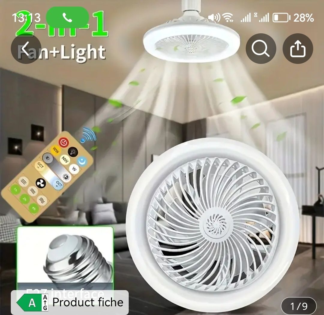 Ventilator de tavan multifuncțional